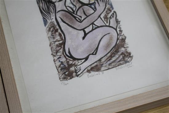 Eileen Cooper, two limited edition prints, Passions I and Passions IV, signed in pencil and dated 2001, 16/40 and 17/40, 22 x 18.5c